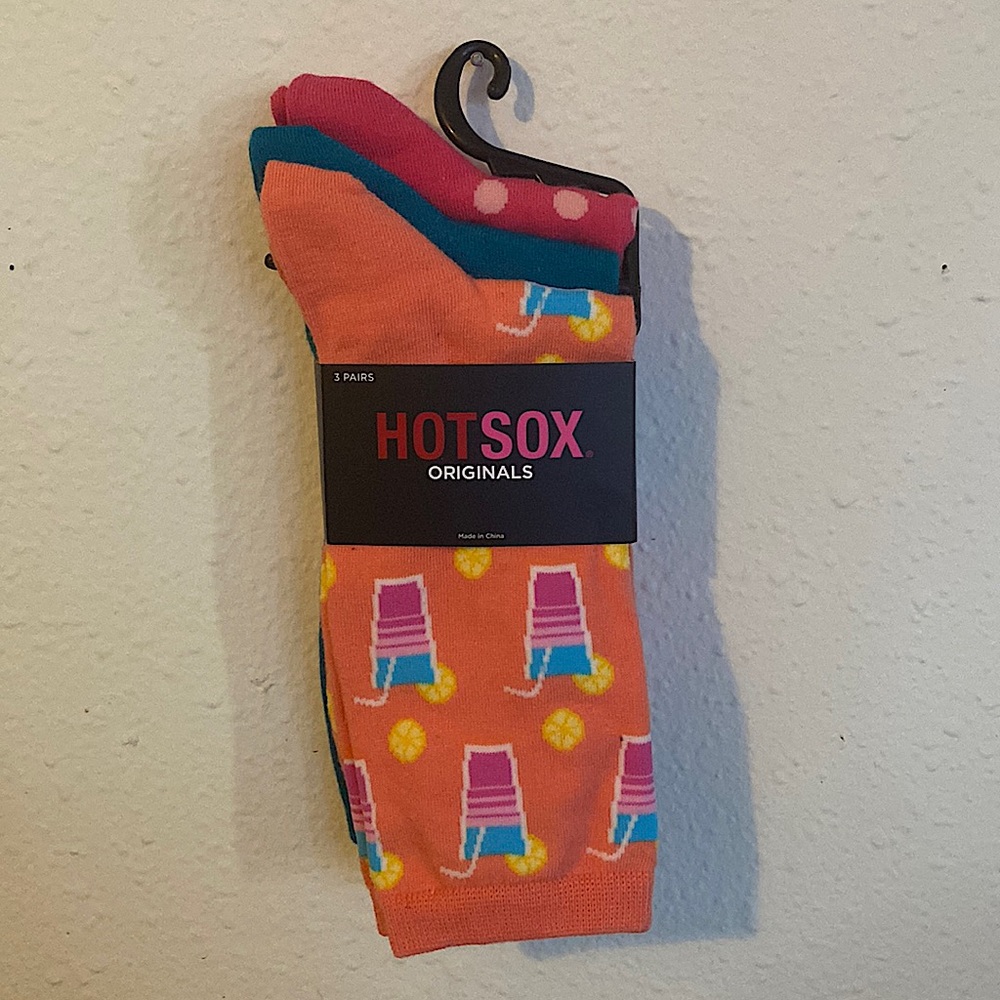 🧦 Hot Sox 3 Pairs “Pink Lemonade” Mix Bundle